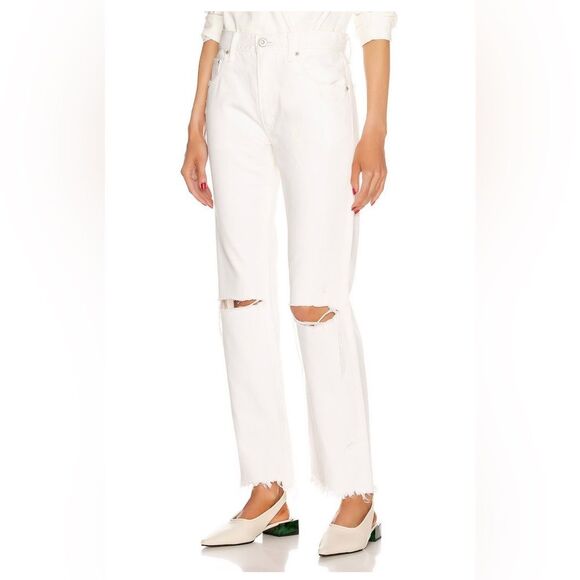 NEW Moussy Vintage White Wagoner Straight JeansSize 27